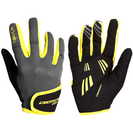 Guantes Largo Best Infantil Sb-05-3242 Gris/amarillo Talla 6
