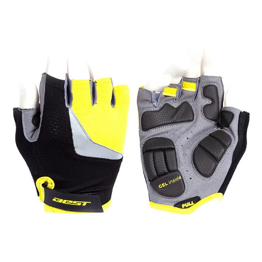 Guantes Cortos Hombre Best Sb-01-7003 Negro/amarillo Talla L