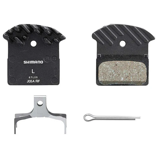 PASTILLA FRENO SHIMANO RESINA W/ FIN (J05A-RF), PAD SPRING W/SPLIT PIN 1 PAIR, IND.PACK EBPJ05ARFA