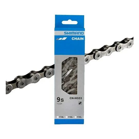 CADENA SHIMANO 9V. CN-HG53 DEORE SHIMANO (116L) W/O END PIN, AMPULE TYPE CONNECT PIN X1 IND. PACK EC