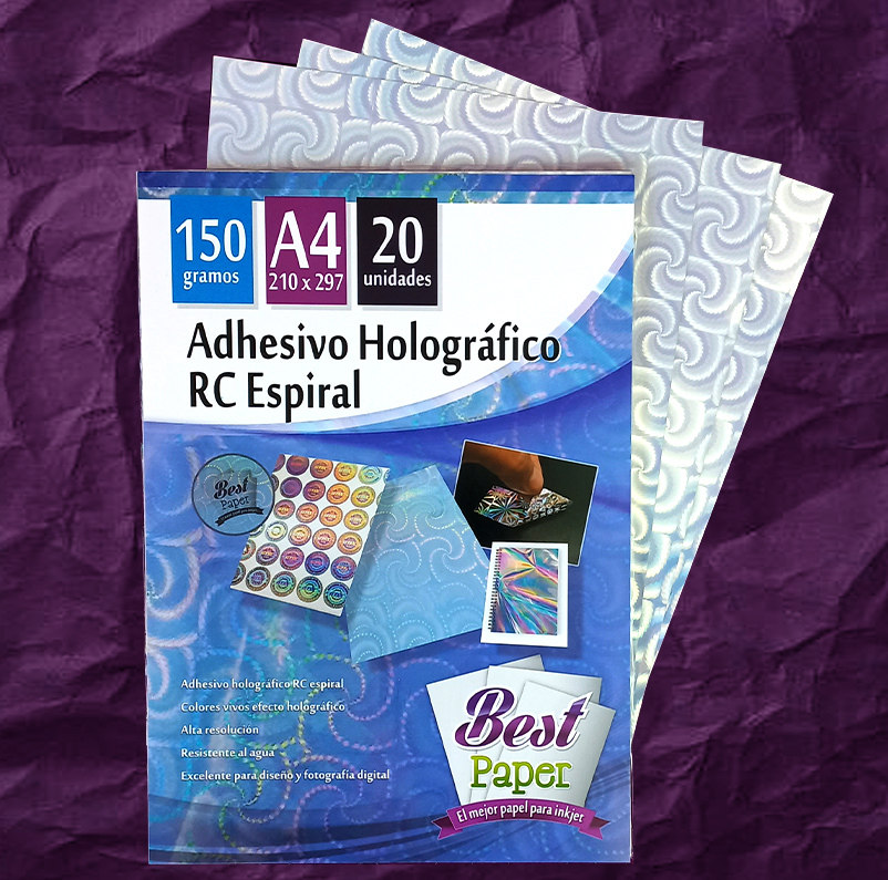 Adhesivo holográfico RC espiral A4