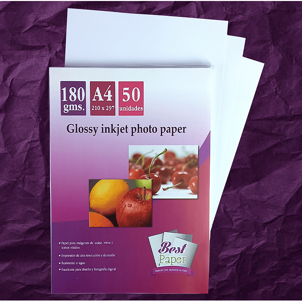 Papel Fotográfico Glossy 180 gramos - A4 