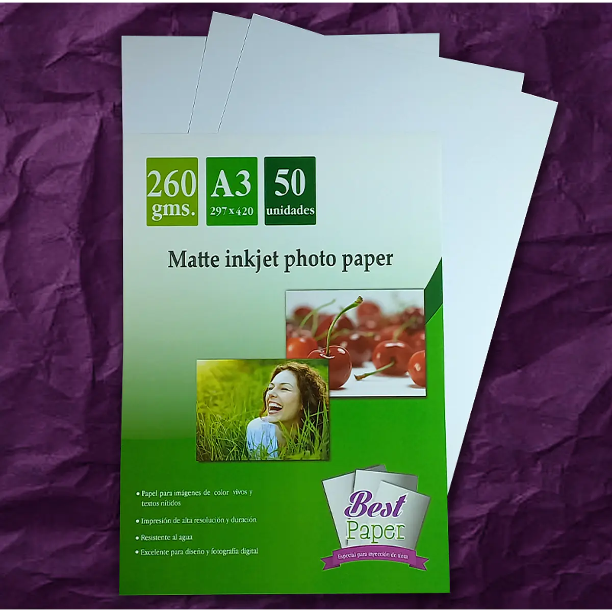 Matte inkjet photo paper 260 gramos A3