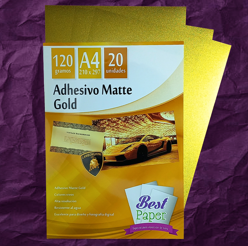 Adhesivo Matte Gold 120 gramos A4