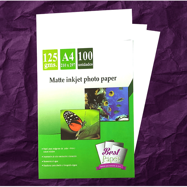 Papel fotográfico Mate 125 gramos A4 