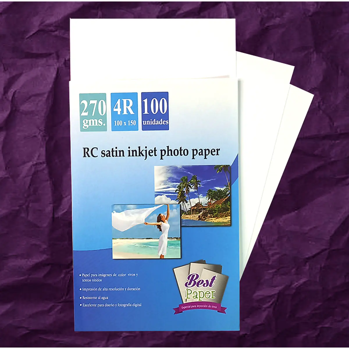 RC Satin inkjet photo paper 270 gramos 4R