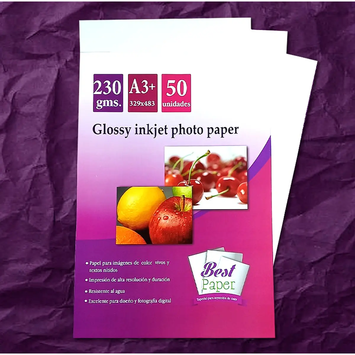 Glossy inkjet photo paper 230 gramos A3+