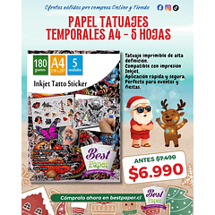 Inkjet Tatto Sticker - Papel especial para tatuajes temporales