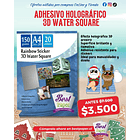 Adhesivo Rainbow sticker 3D water square A4 1