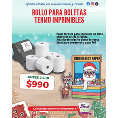 Rollo de boleta para impresión térmica - 80mm 
