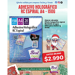 Adhesivo holográfico RC espiral A4 - Best Paper