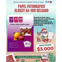Glossy inkjet photo paper 115 A4