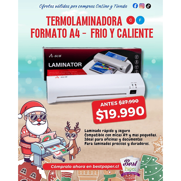 Termolaminadora A4 para oficina y emprendimientos 1