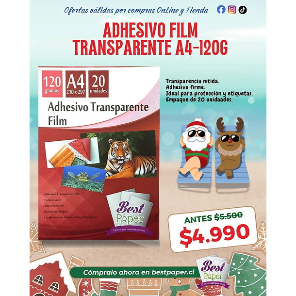 Adhesivo Transparente Film A4  ¡Alta resolución y resistente al agua! 1