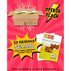 Caja de Papel Adhesivo Glossy 115g tamaño A4 -  20 resmas