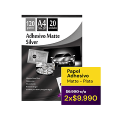 Adhesivo Matte Silver 120 gramos A4