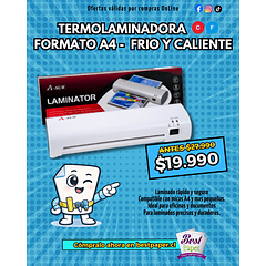 Termolaminadora A4 para oficina y emprendimientos