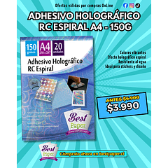 Adhesivo holográfico RC espiral A4 - Best Paper