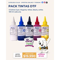 Pack de Tintas DTF 100ml