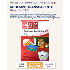 Adhesivo Transparente Film A4  