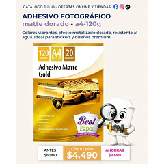 Adhesivo Matte Gold 120 gramos A4