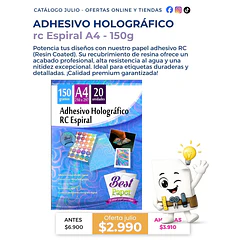 Adhesivo holográfico RC espiral A4 - Best Paper