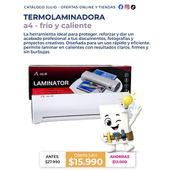 Termolaminadora A4 para oficina y emprendimientos
