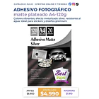 Adhesivo Matte Silver 120 gramos A4 1