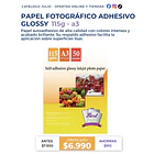 Papel Fotográfico Adhesivo Glossy A3 115 g | 50 Hojas | Para Impresoras Inkjet 1