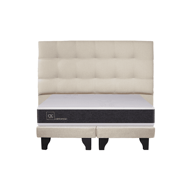 Cama CIC Ortopedic 2 plazas + Base + Respaldo Design Brut