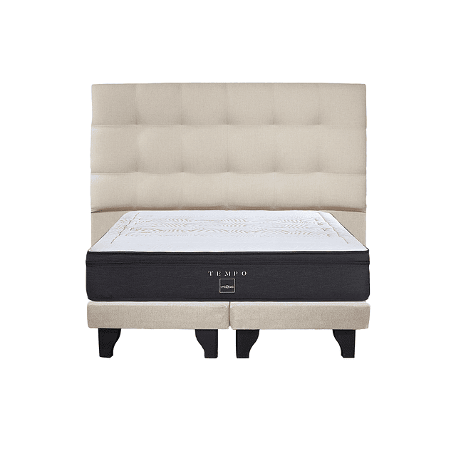 Cama Rosen Tempo 2 plazas + Base + Respaldo Design Brut