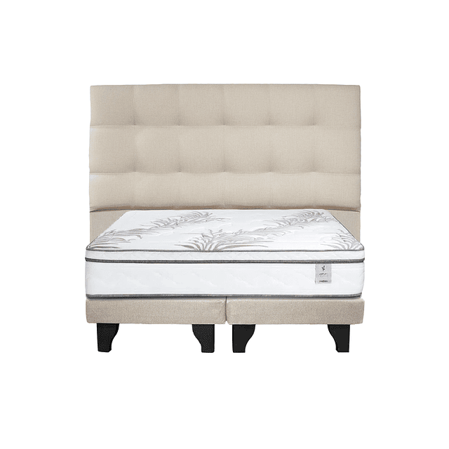 Cama Rosen Neo+ 2 plazas + Base + Respaldo Design Brut