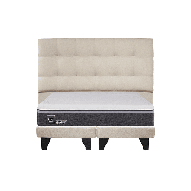 Cama CIC Ortopedic Advance king + Base + Respaldo Design Brut
