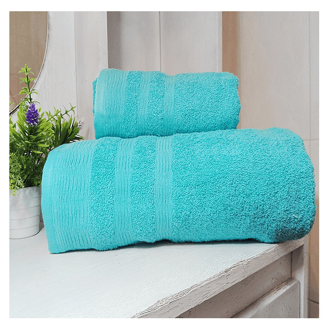 Set toallas manos y cuerpo 500g turquesa 1