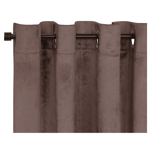 Set cortina velvet café  1
