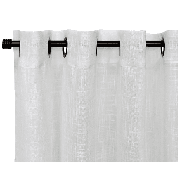 Set cortinas velo lino blanco 1