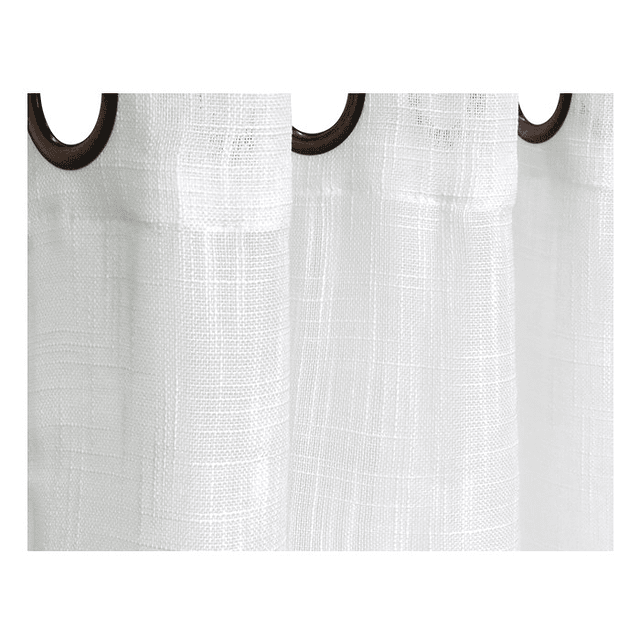 Set cortinas velo lino blanco 2