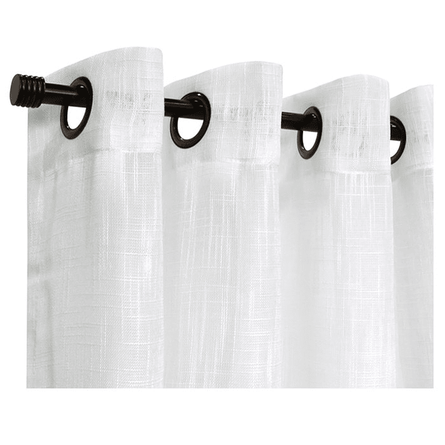 Set cortinas velo lino blanco 3