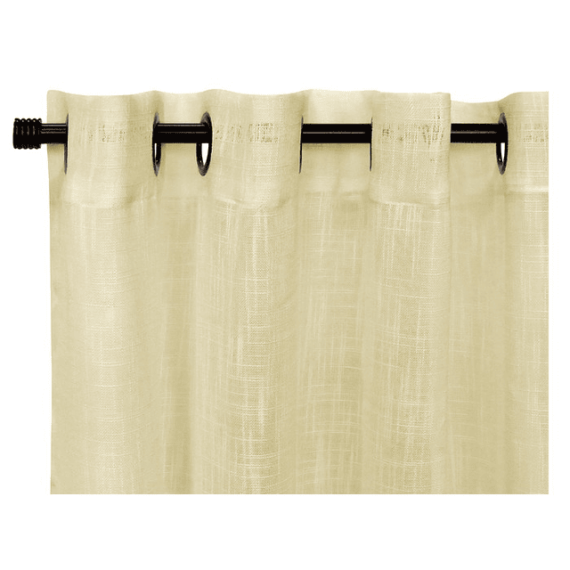 Set cortinas velo lino beige 1