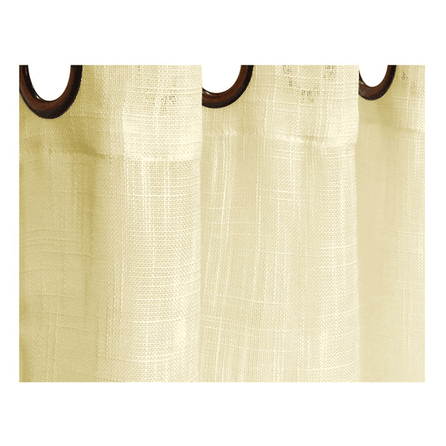 Set cortinas velo lino beige 2