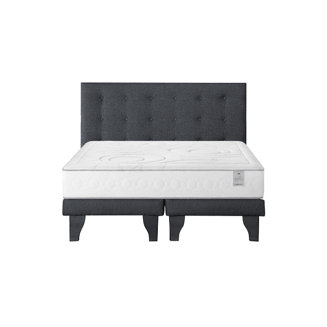 Cama Rosen Nabis+ king + Bases + Respaldo Polonia Grafito