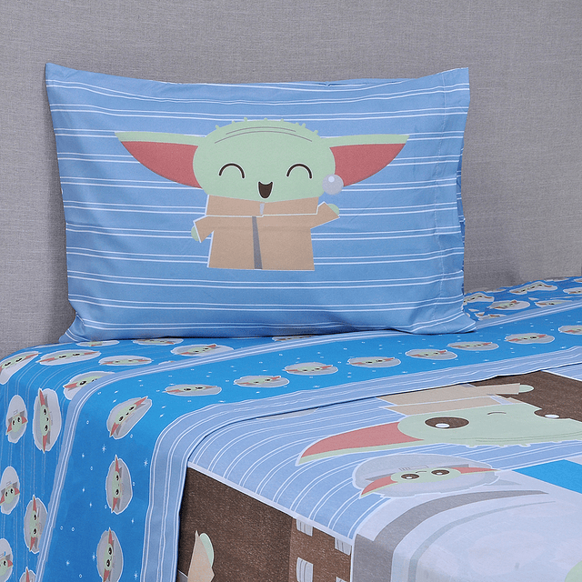 Sábanas 1.5 plazas Swars Mandalorian Blue 1