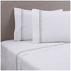 Sábanas Super King Bordada 144 Hilos Line Verde 1