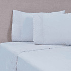 Sábanas King Broderie Bricks Celeste  1