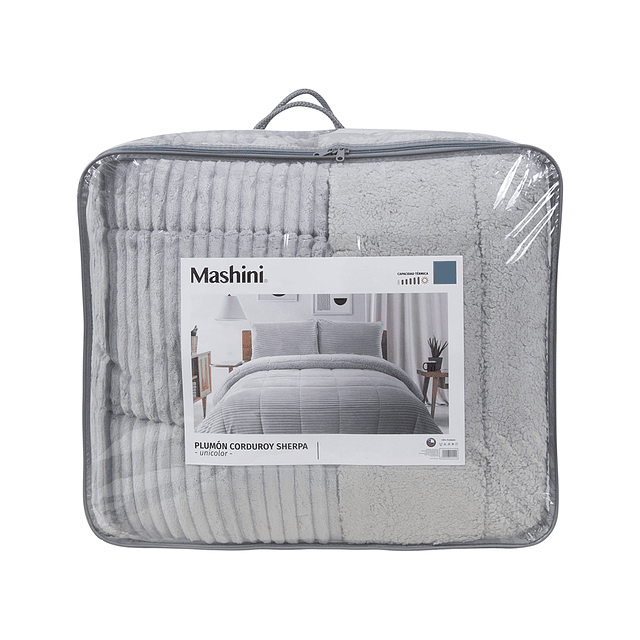 Plumon 1.5 Plazas Corduroy Coral Sherpa Gris 3