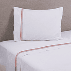 Sábanas 1.5 Plazas Bordada 144 Hilos Line Terracota 1