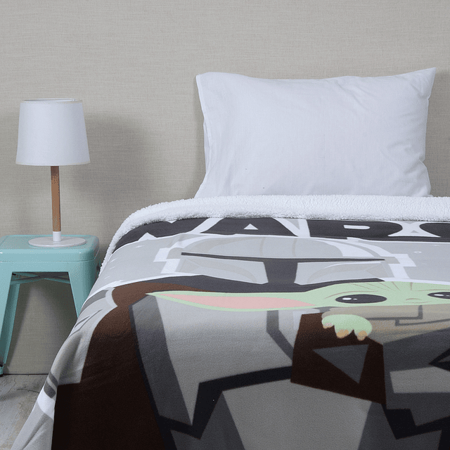 Frazada 1.5 plazas Polar Sherpa Star wars Mandalorian 1