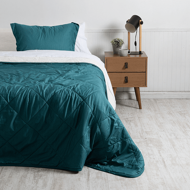 Plumón 1.5 Plazas Microfibra + Sherpa Verde 1