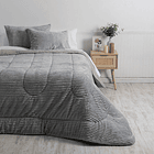 Plumón King Corduroy Coral Sherpa Gris 1