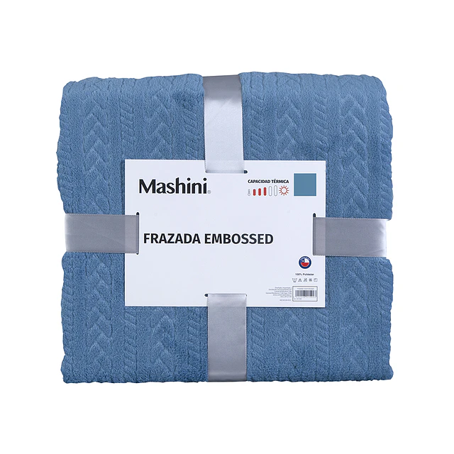 Frazada 1.5 Plazas Coral Embossed Azul 3